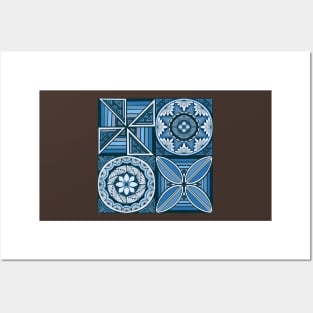 Tapa patchwork - ocean Posters and Art